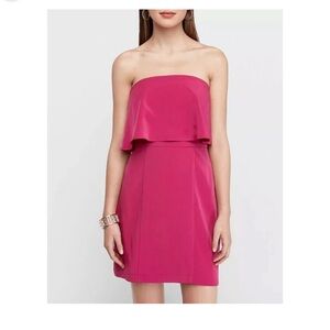 Express strapless flounce dress